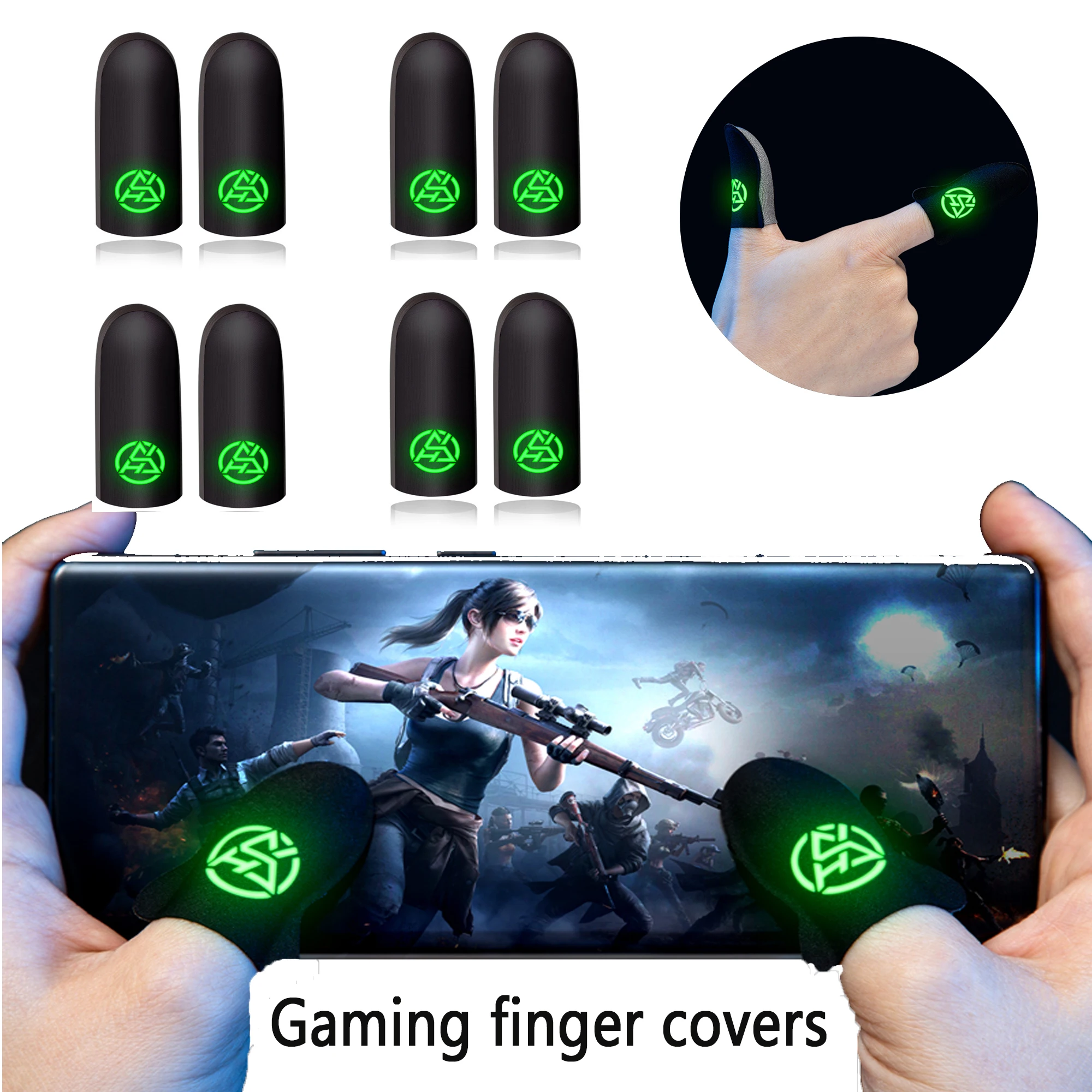 Esports Gaming Gloves - ถุงมือปลายนิ้วเล่นเกมมือถือ6ชิ้นสำหรับนักเล่นเกม PUBG กันเหงื่อกันลื่นปลอกนิ้วสำหรับเล่นเกมมีการระบายอากาศที่นิ้ว