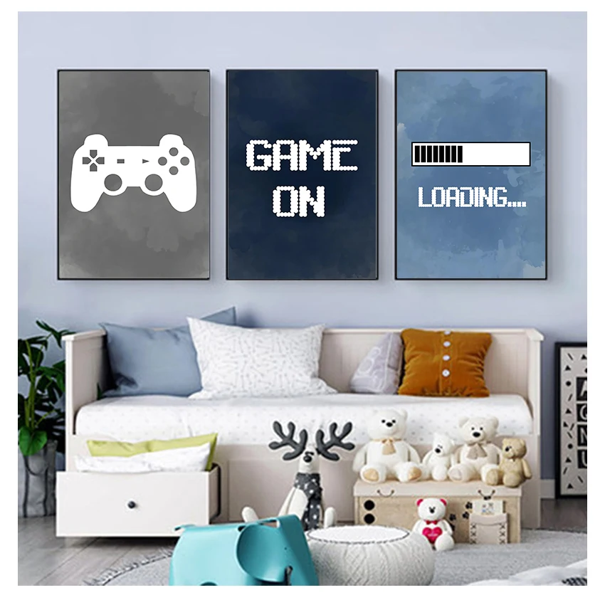 Video Gaming & Esports Usd Acc - ของตกแต่งผนังห้องเด็กผู้ชาย, โปสเตอร์งานเลี้ยงเกมมิ่ง, ของขวัญสำหรับเด็กผู้ชาย, ของตกแต่งห้องเกมมิ่ง, ภาพศิลปะวิดีโอเกมบนผืนผ้าใบ