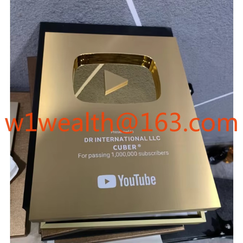 Esports Gaming Trophy - รางวัลปุ่มเล่นวิดีโอ, โล่ YouTube อะลูมิเนียม, รางวัลถ้วยรางวัล YouTube