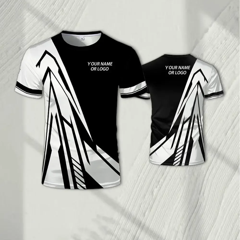 Esports Gaming Top - เสื้อทีมอีสปอร์ตพิมพ์ลาย 3 มิติ พร้อมชื่อและโลโก้ทีม เสื้อคอกลมทันสมัยสำหรับเล่นเกม
