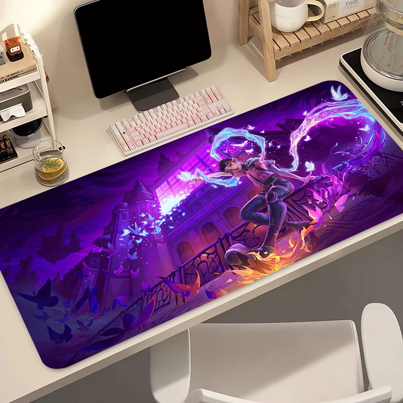 Esports Gaming Pc - แผ่นรองเมาส์เกมเมอร์คอมพิวเตอร์อะนิเมะพีซี วาโลแรนท์ โคลฟแผ่นรองเมาส์ วาร์มิโล บัตเตอร์ฟลาย โลโก้แผ่นรองคีย์บอร์ดอุปกรณ์เสริมสำหรับเล่นเกมแผ่นรองเม้าส์ตั้งโต๊ะ