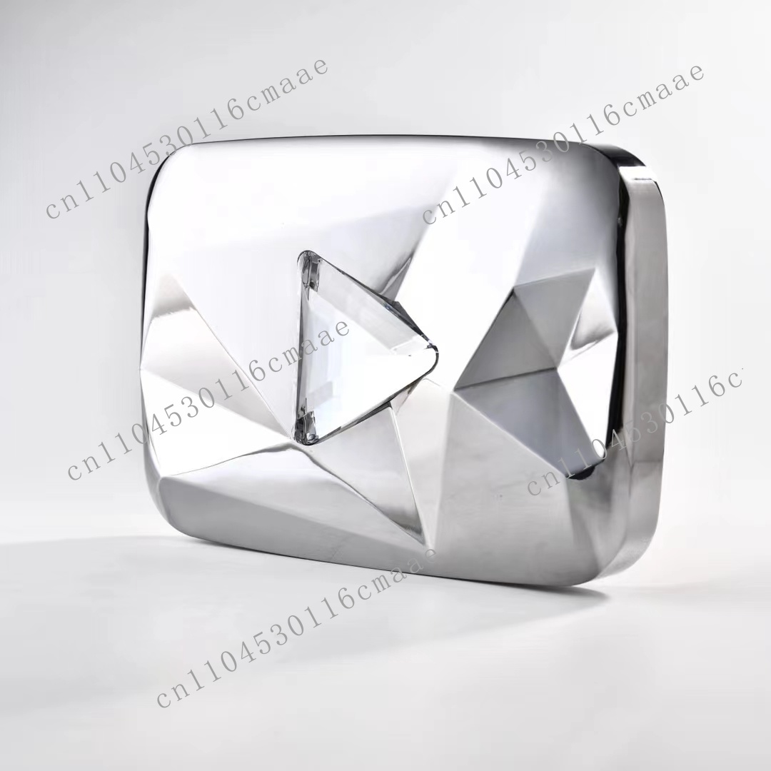 Esports Gaming Trophy - เหรียญรางวัลปุ่มเล่น YouTube แบบ DIY สไตล์ดั้งเดิม ประดับเพชรโลหะ