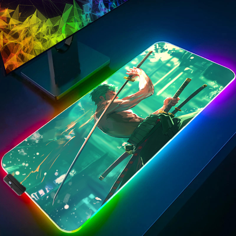 ONE PIECE Zoro Mouse Pad RGB อ - Esports Gaming Pc บทวิจารณ์และราคา