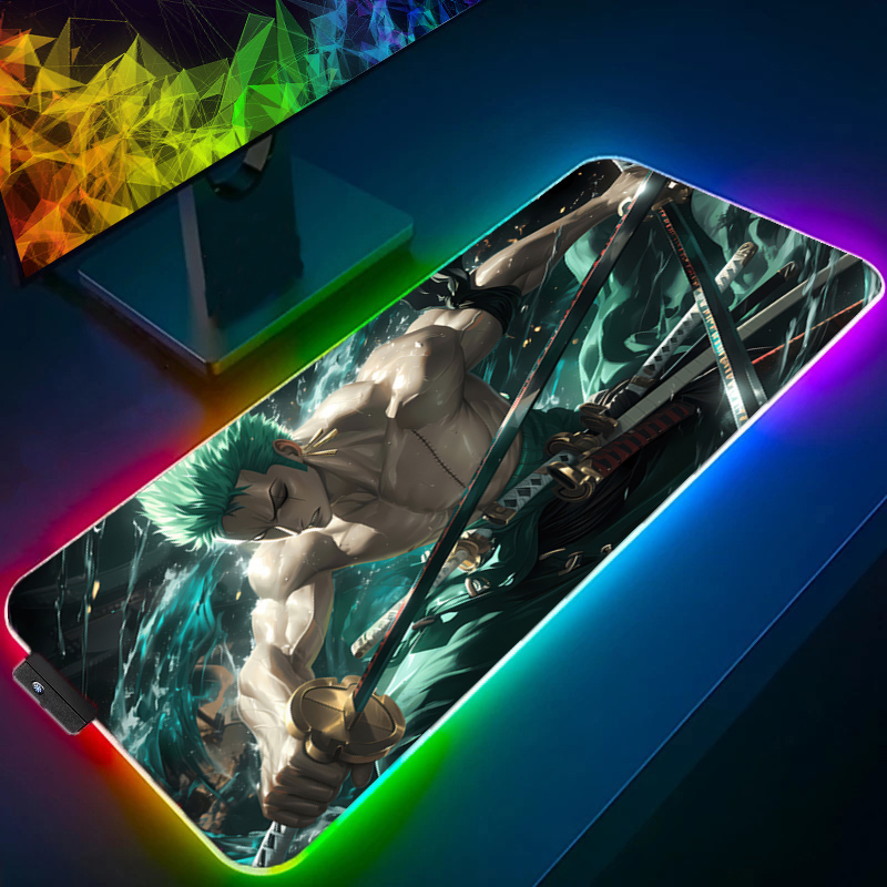 ONE PIECE Zoro Mouse Pad RGB อ - Esports Gaming Pc บทวิจารณ์และราคา